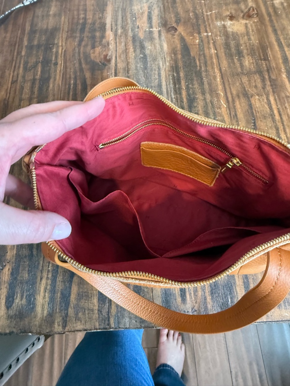 Hammitt Cognac Pebbled Leather Shoulder Bag - Picture 3 of 5